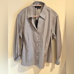 Jones New York Women’s Striped Button-Down Dress Shirt NWT 2X